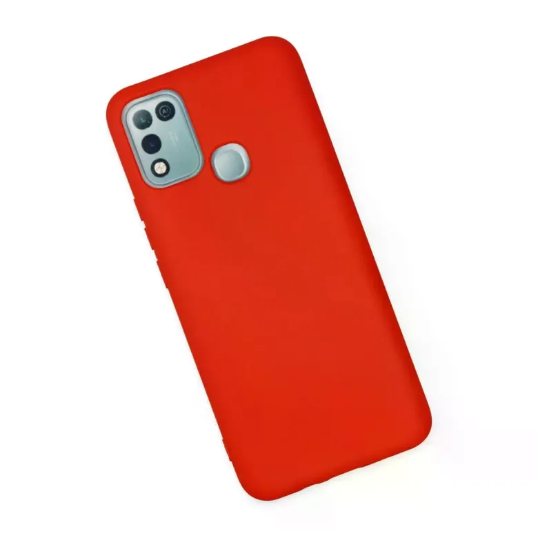 İnfinix Hot 10 Play Kılıf Nano içi Kadife Silikon - Kırmızı