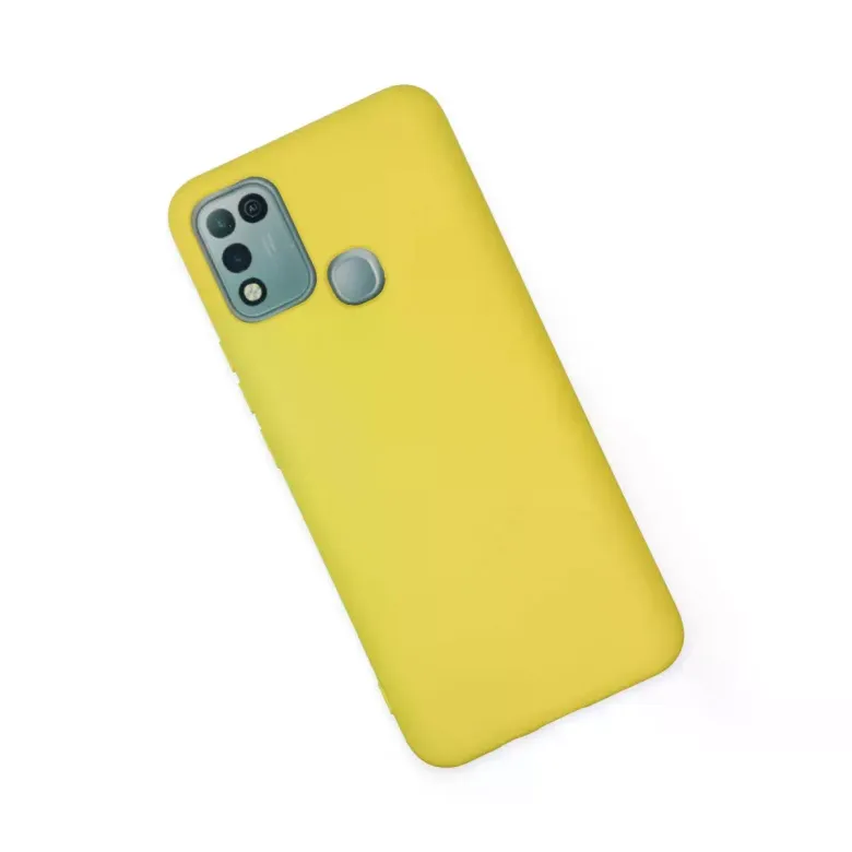 İnfinix Hot 10 Play Kılıf Nano içi Kadife Silikon - Sarı
