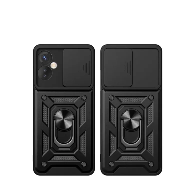 İnfinix Hot 30 4g Kılıf Pars Lens Yüzüklü Silikon - Siyah