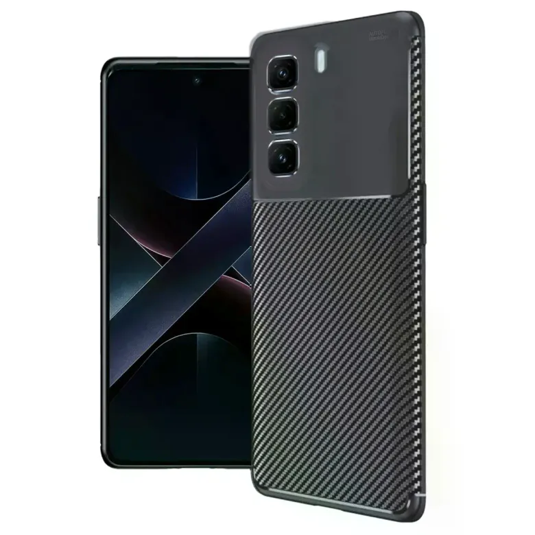 İnfinix Hot 50 4g Kılıf Auto Focus Karbon Kapak - Siyah