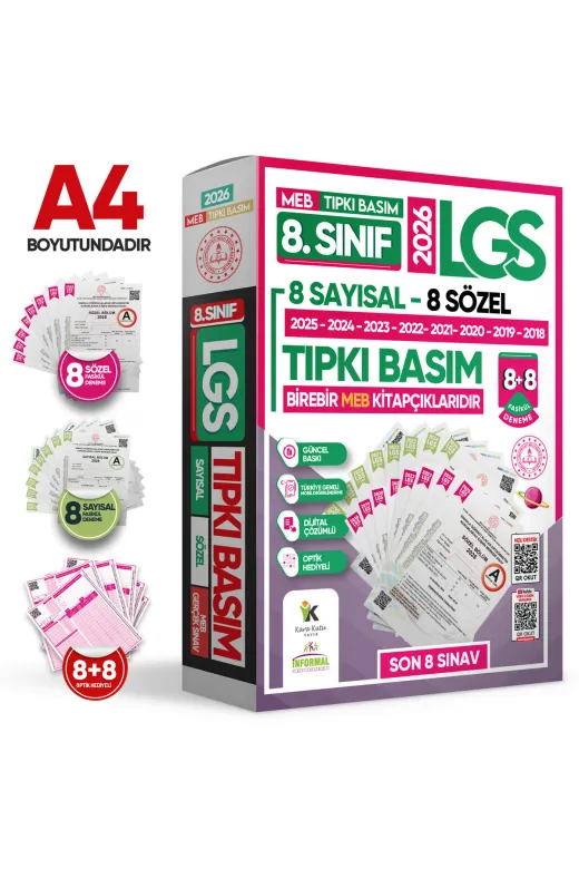 İnformal Yayınları 8.SinifALTIN20-21 2025 8.sınıf Lgs-Iokbs Bursluluk Altın Paket Soru Bankası Ve Deneme Seti