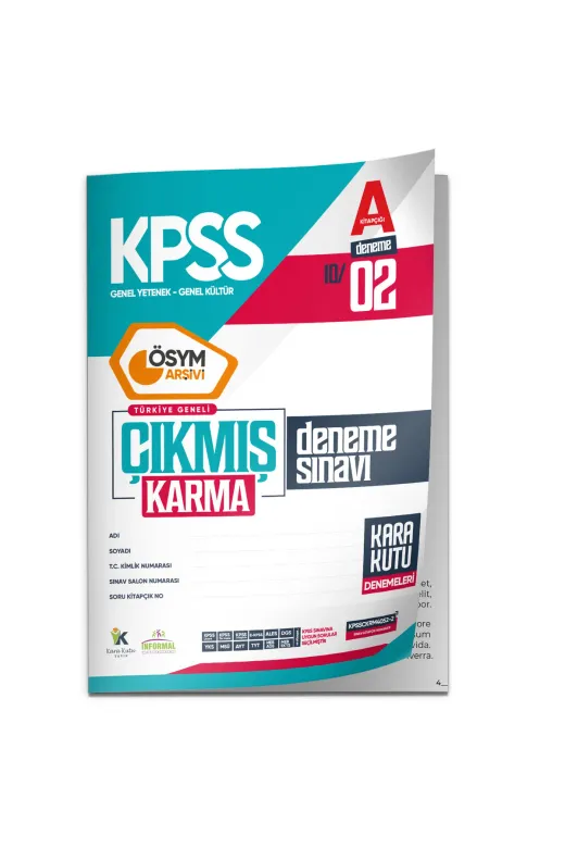 İnformal Yayınları 9786057334305 2026 Kpss Ösym Arşivi Çıkmış Soru Karma Genel Yetenek Genel Kültür D. Çözümlü Deneme 10/2.kitapçık