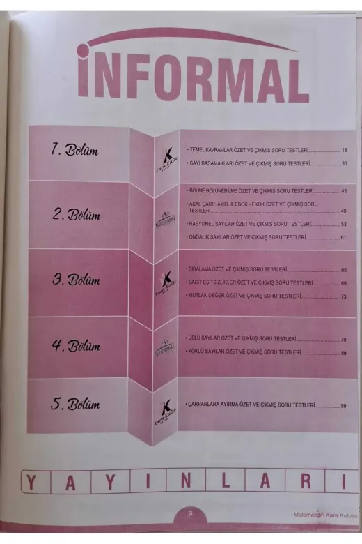 İnformal Yayınları ALESMATTEKKITAP2021 Ales Matematiğin Kara Kutusu Tek Kitap Dijital Çözümlü Konu Özetli Ösym Çıkmış Soru Bankası