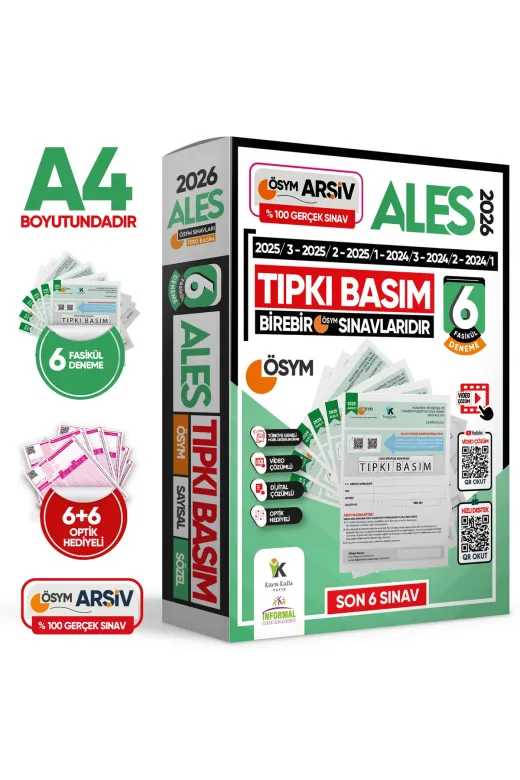 İnformal Yayınları ALESTIPKIpaket4044 2026 Ales Ösym Tıpkı Basım Çıkmış Soru 6Lı Deneme Paketi Video Ve Dijital Çözümlü Türkiye Geneli