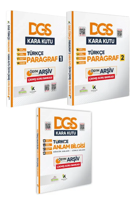 İnformal Yayınları DGSTURKSET2021 Dgs Türkçenin Kara Kutusu Dijital Çözümlü Konu Özetli Ösym Çıkmış Soru Bankası 3Lü Set Paket