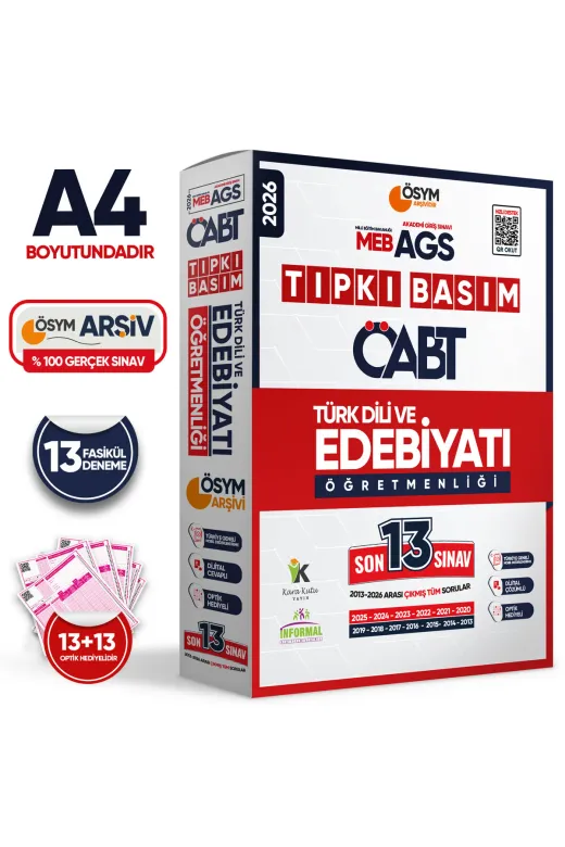İnformal Yayınları EGITIM2LI20-21 2026 Meb-Ags Öabt Türk Dili Ve Edebiyatı Öğretmenliği Ösym Tıpkı Basım 12Li Deneme Paketi