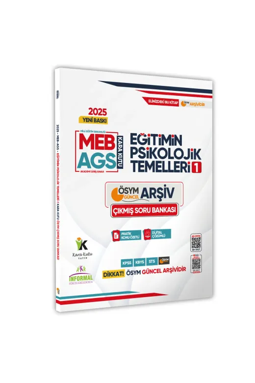 İnformal Yayınları EGITIMGELISIM4044 2025 Meb-Ags Kara Kutusu Eğitimin Psikolojik Temelleri 1 Ösym Çıkmış Soru Bankası Konu Özetli