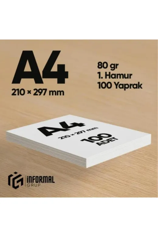 İnformal Yayınları İnfocopyA4-FOTO100 İnformal Fotokopi Kağıdı Premium Kalite A4 80 Gr 100 Yaprak 1. Hamur