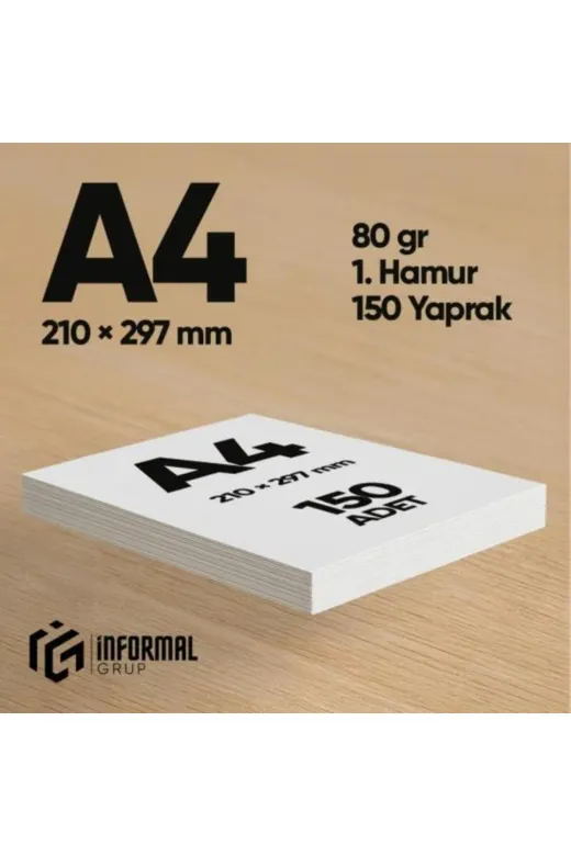 İnformal Yayınları İnfocopyA4-FOTO150 İnformal Fotokopi Kağıdı Premium Kalite A4 80 Gr 150 Yaprak 1. Hamur