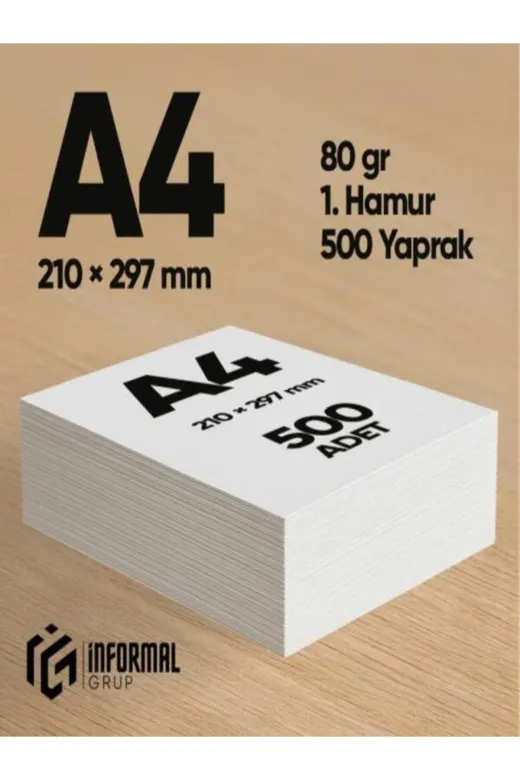 İnformal Yayınları İnfocopyA4-FOTO500Y İnformal Fotokopi Kağıdı Premium Kalite A4 80 Gr 500 Yaprak 1. Hamur
