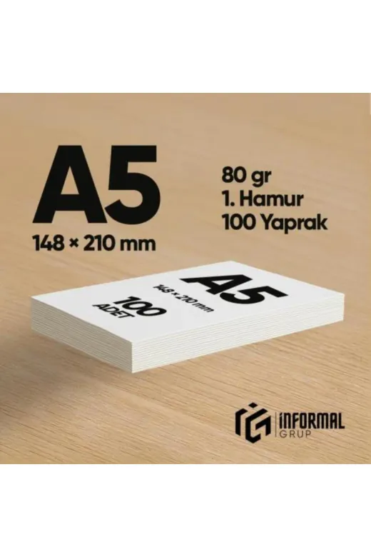 İnformal Yayınları İnfocopyA5-FOTO100 İnformal Fotokopi Kağıdı Premium Kalite A5 80 Gr 100 Yaprak 1. Hamur