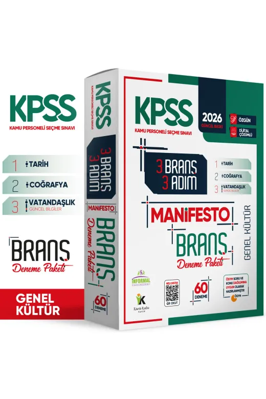 İnformal Yayınları KPSSLisGKmanSET4046 2026 Kpss Genel Kültür 3 Adım 3Lü Manifesto Dijital Çözümlü Branş Deneme Seti