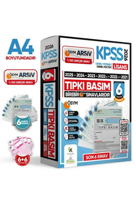 İnformal Yayınları KPSSMAT2C2022 2026 Kpss Lisans Ösym Çıkmış Soru Tıpkı Basım 6Lı Deneme Paketi Video Çözümlü Türkiye Geneli