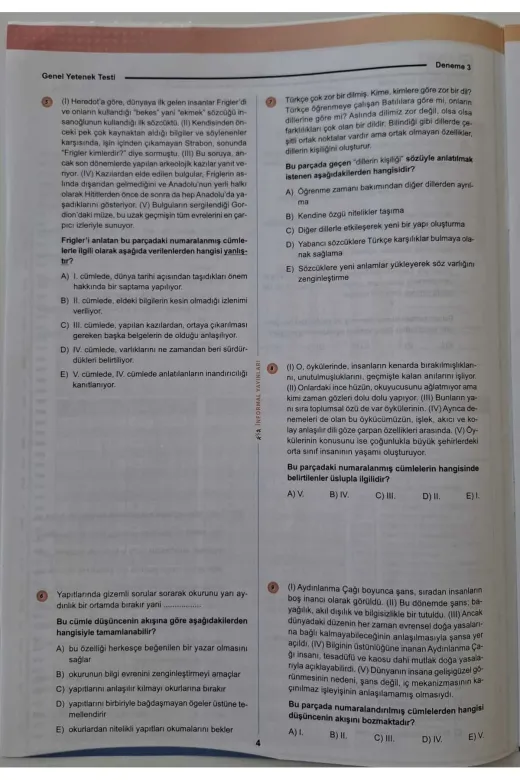 İnformal Yayınları KPSSÖSYMKARMAgygkDNM3 2026 Kpss Ösym Arşivi Çıkmış Soru Karma Genel Yetenek Genel Kültür D. Çözümlü Deneme 10/3.kitapçık