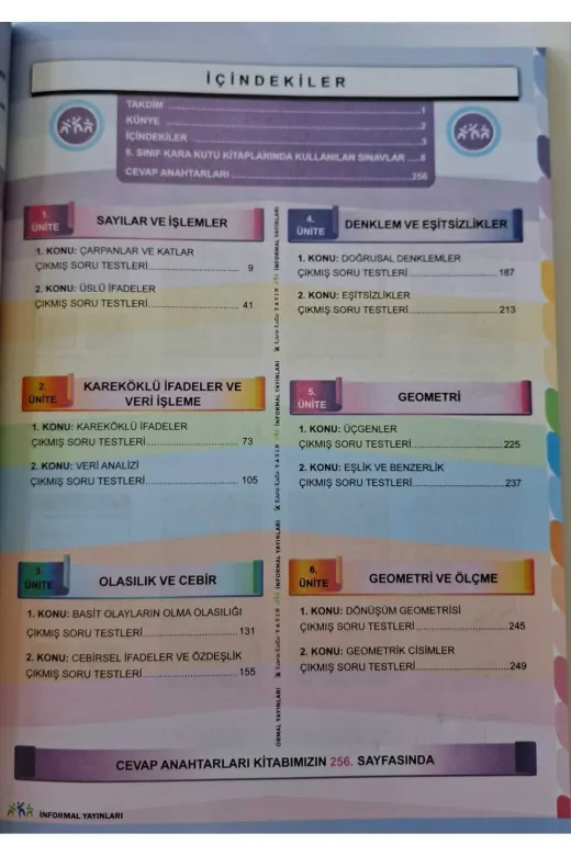 İnformal Yayınları LGSMAT2021 8.sınıf Lgs Matematiğin Kara Kutusu Tamamı Çözümlü Çıkmış Soru Bankası