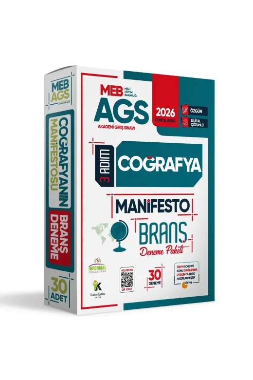 İnformal Yayınları MEBAGSCog30luMAN 2026 Meb Ags 3 Adım Coğrafya Manifesto Branş Deneme Paketi 30Lu Fasikül Seti Özgün Dijital Çözümlü