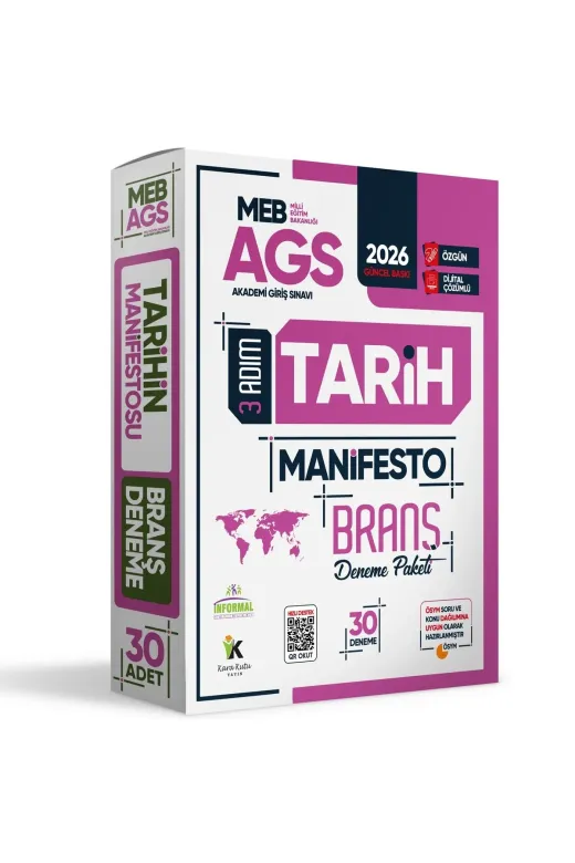 İnformal Yayınları MEBAGSTarih30luMAN 2026 Meb-Ags 3 Adım Tarih Manifesto Branş Denemesi 30Lu Fasikül Seti Özgün Dijital Çözümlü