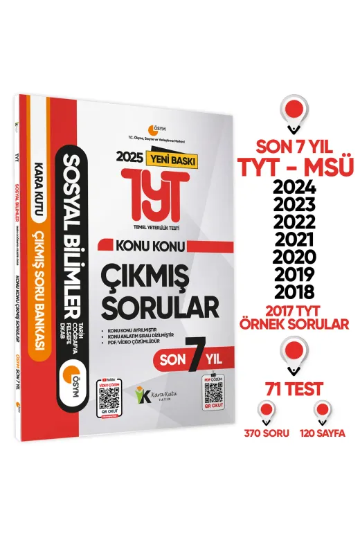 İnformal Yayınları MEH02517 2025 Yks-Tyt Sosyal Bilimler Karakutu Ösym Çıkmış Soru Bankası Çözümlü Konu Konu Son 7 Yıl