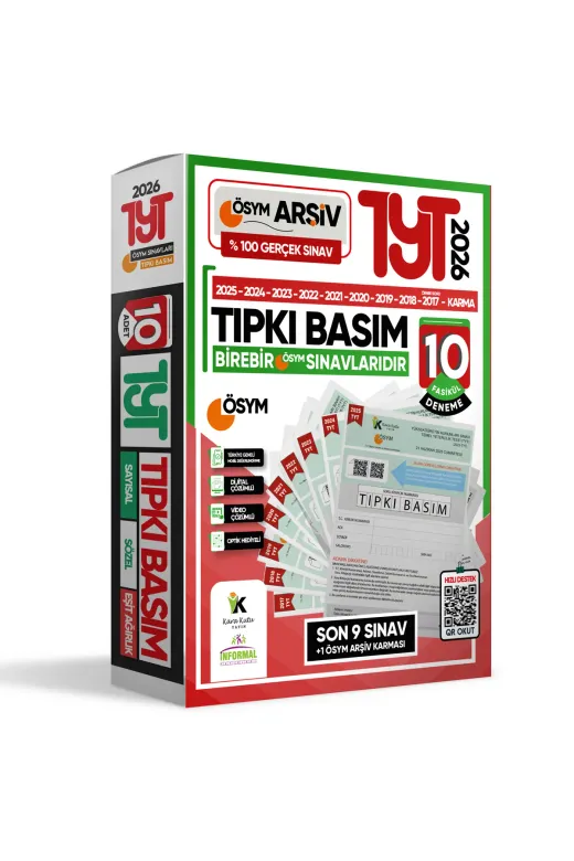 İnformal Yayınları TYT-5LITIPKIBSMPKT4044 2026 Yks Tyt Ösym Çıkmış Soru Tıpkı Basım 10Lu Deneme Paketi Türkiye Geneli Video Ve Dijital Çözümlü