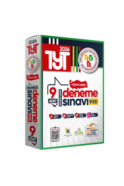 İnformal Yayınları TYT9LUPAKET 2026 Tyt Türkiye Geneli Kurumsal Karma Yayınlar 9Lu Paket Deneme Sınavı Dijital Cevaplı