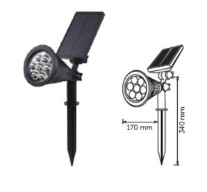 İnoled 9301-02 7 Watt Solar Bahçe Çim Armatür Günışığı - 3000K