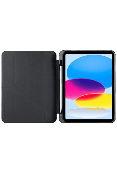 iPad 2022 10.9 (10.nesil) Kılıf Kalemlikli Mars Tablet Kılıfı - Siyah