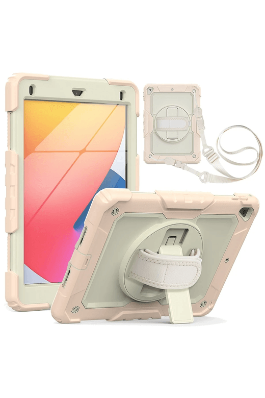iPad 5 Air 9.7 Kılıf Strap New Tablet Kapak - Pembe