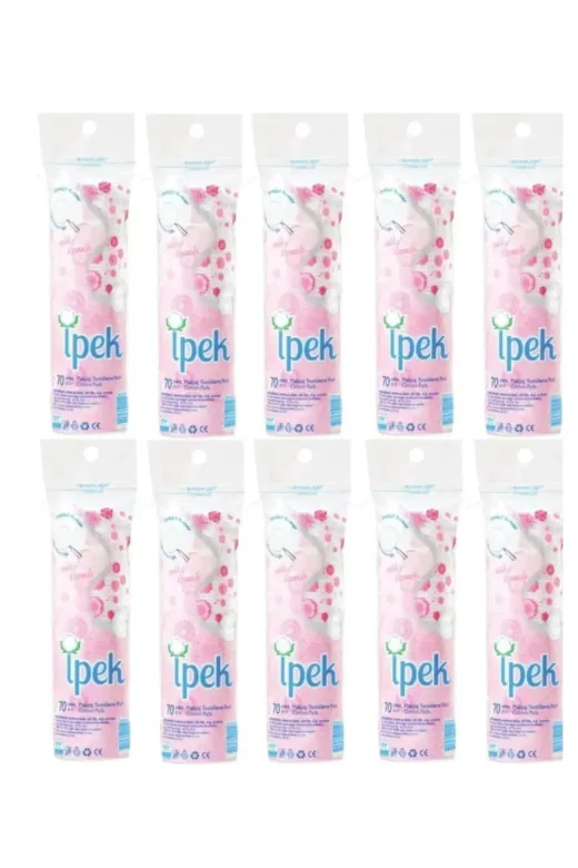 İpek TYBJQ8Z431IGTHY989 Makyaj Temizleme Pedi 70Li X 10 Adet Pamuk Disk