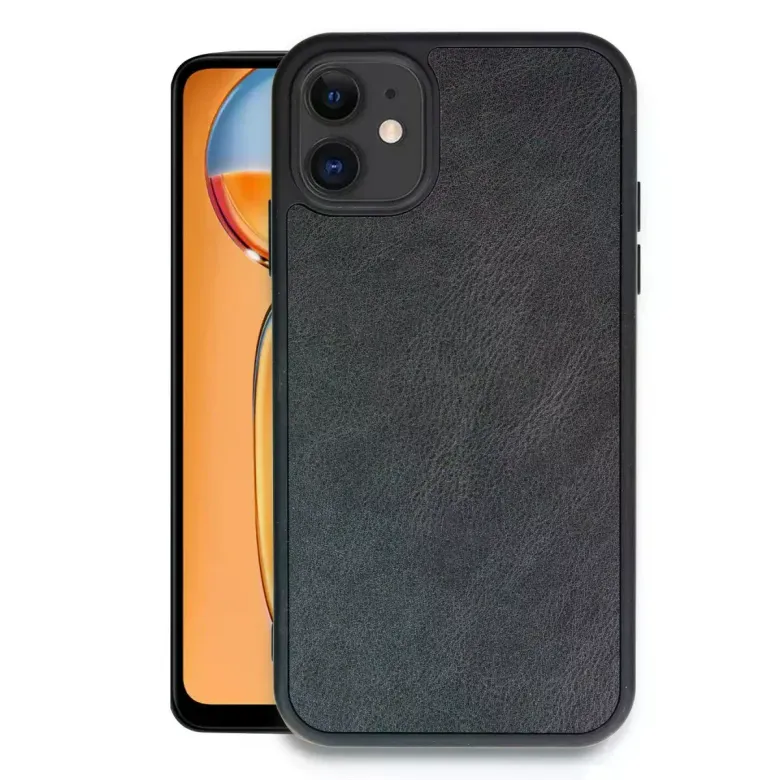 İphone 11 Kılıf Aras Deri Kapak - Siyah