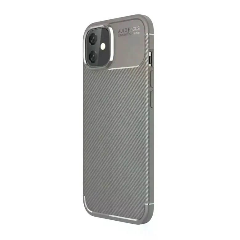 İphone 11 Kılıf Auto Focus Karbon Kapak - Gri