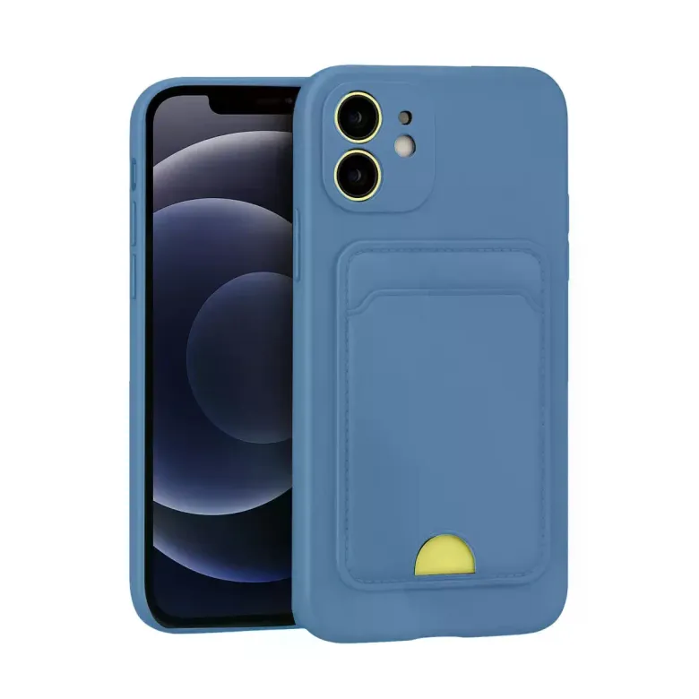 İphone 11 Kılıf Kelvin Kartvizitli Silikon - Mavi