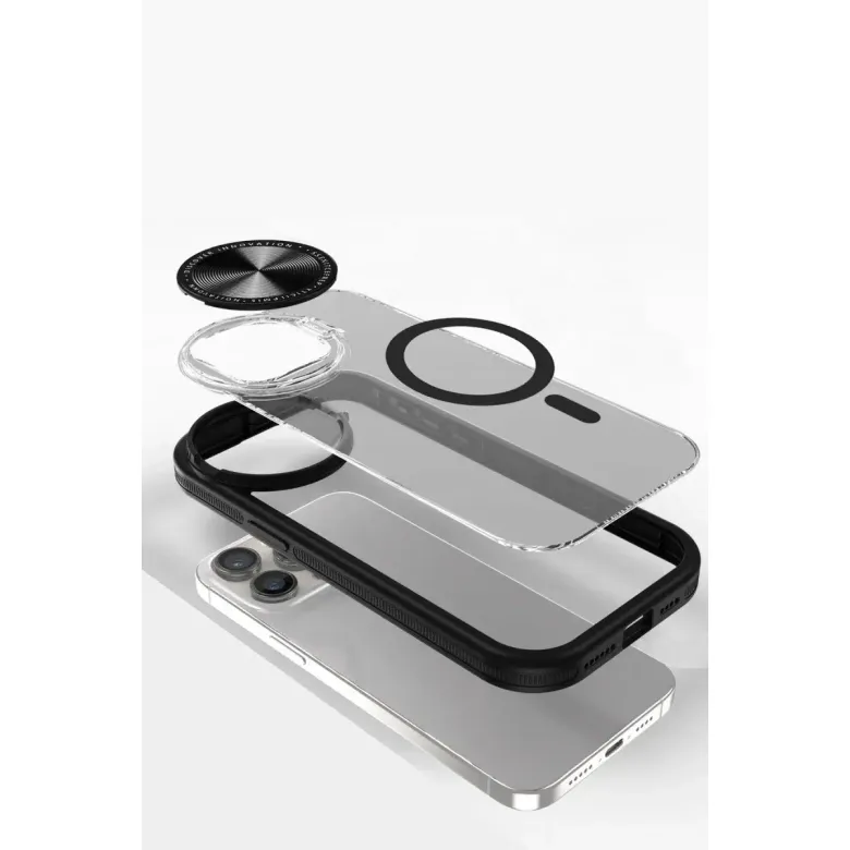 İphone 11 Kılıf Teleskop Lens Magsafe Silikon Kapak - Siyah