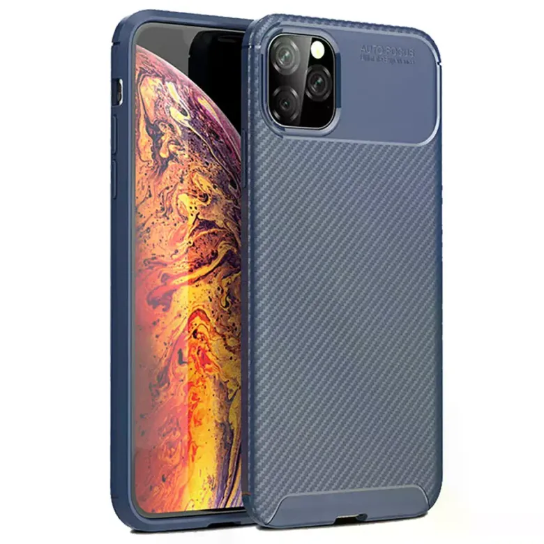 İphone 11 Pro Kılıf Auto Focus Karbon Kapak - Lacivert