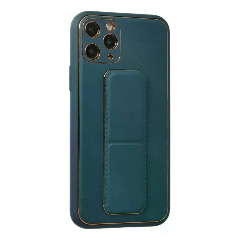 iPhone 11 Pro Kılıf Coco Deri Standlı Kapak - Mavi