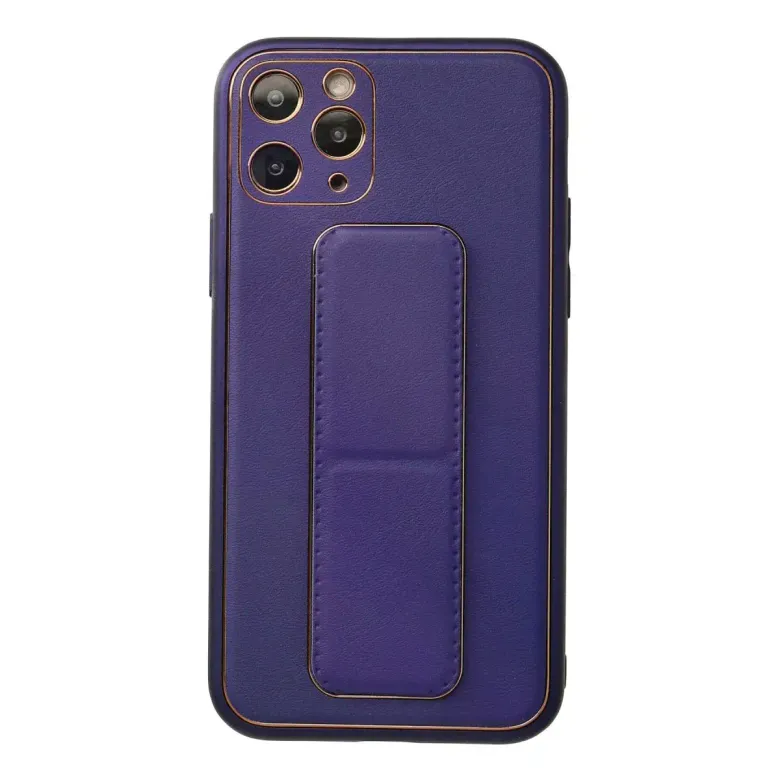 iPhone 11 Pro Kılıf Coco Deri Standlı Kapak - Mor