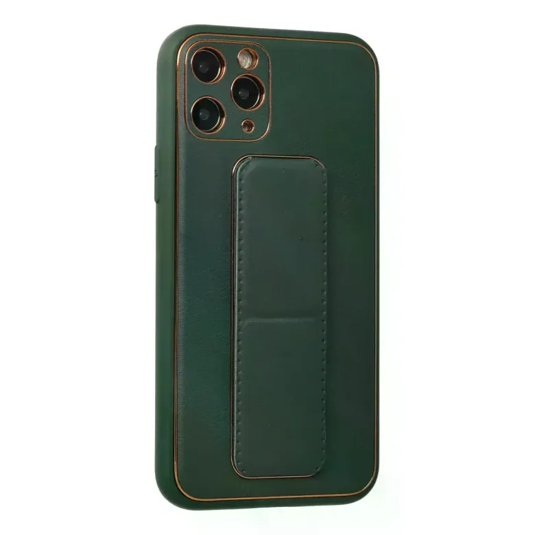 iPhone 11 Pro Kılıf Coco Deri Standlı Kapak - Yeşil