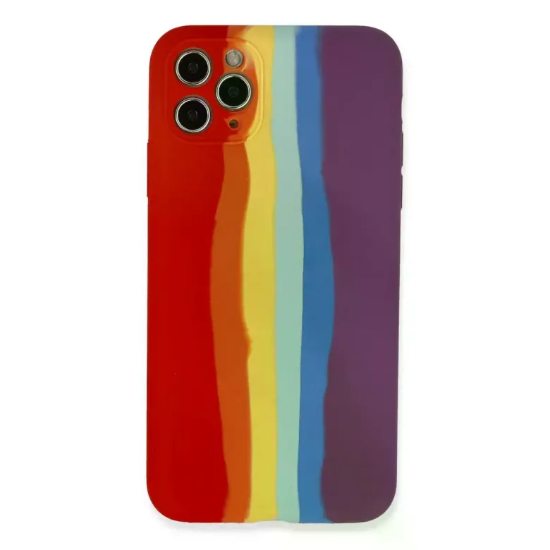 İphone 11 Pro Kılıf Ebruli Lansman Silikon - Kırmızı-mor
