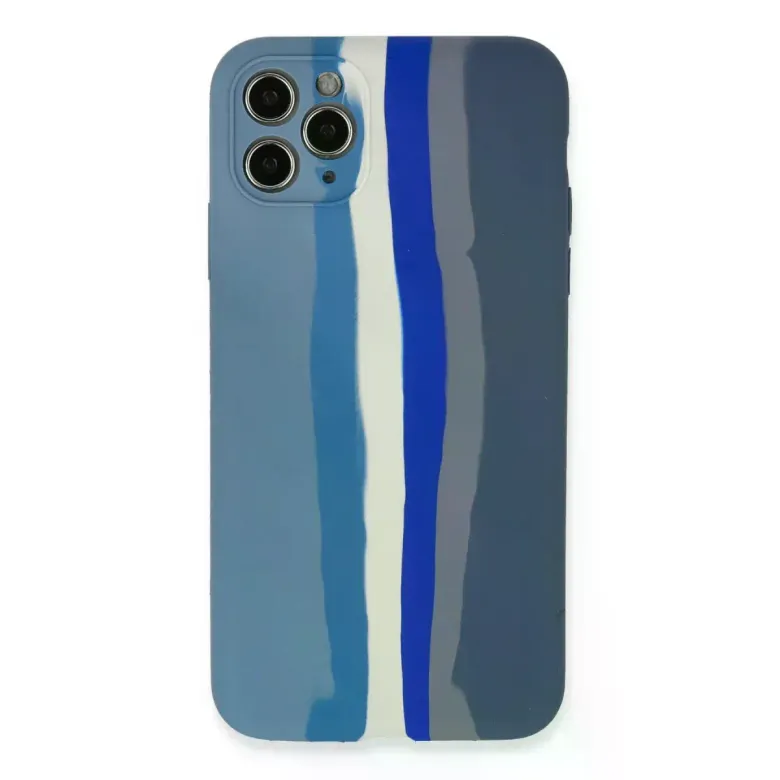 İphone 11 Pro Kılıf Ebruli Lansman Silikon - Mavi-gri