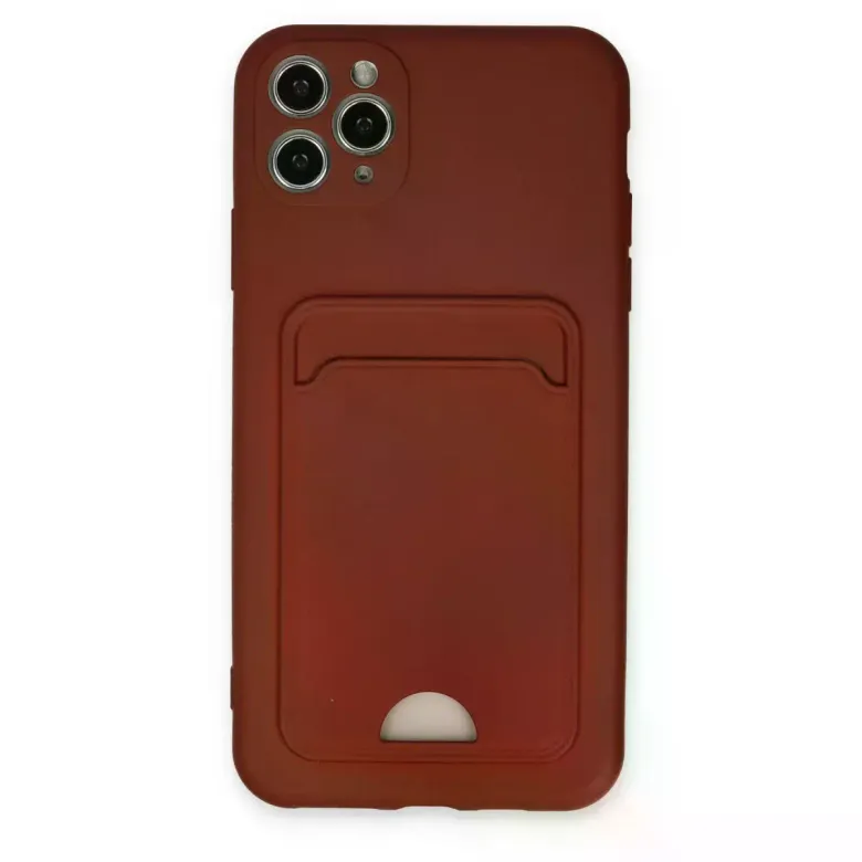 iPhone 11 Pro Max Kılıf Kelvin Kartvizitli Silikon - Bordo