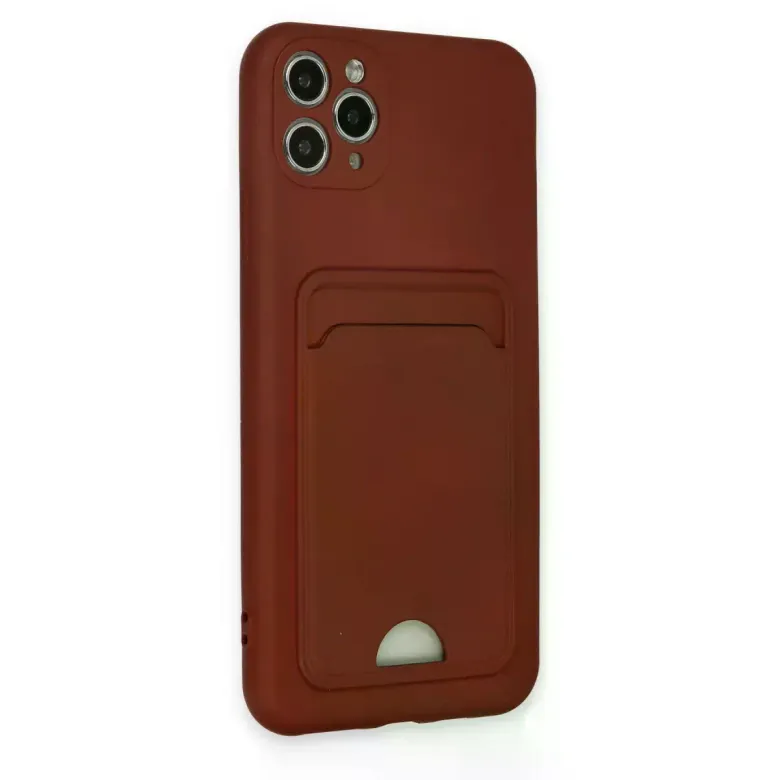 iPhone 11 Pro Max Kılıf Kelvin Kartvizitli Silikon - Bordo
