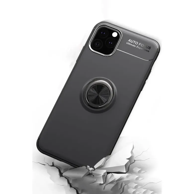 İphone 11 Pro Max Kılıf Range Yüzüklü Silikon - Kırmızı
