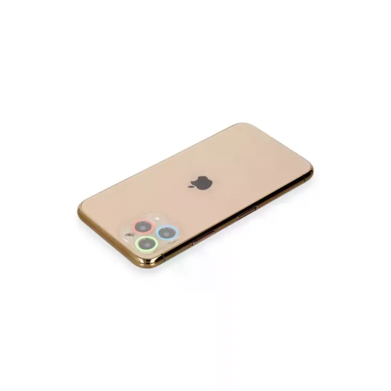 İphone 11 Pro Max Renkli Kamera Lens Koruma Cam - Mavi-yeşil