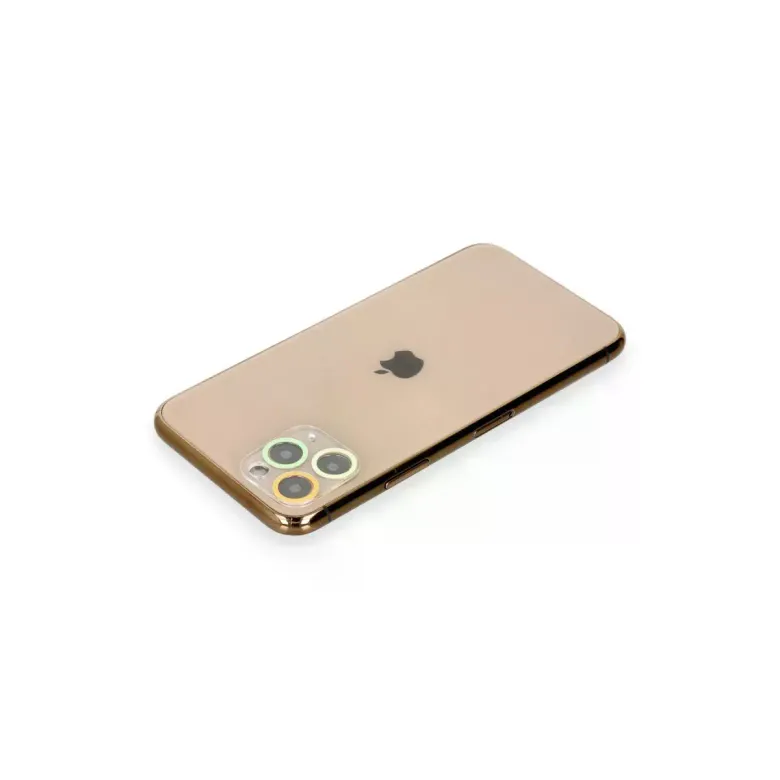 İphone 11 Pro Renkli Kamera Lens Koruma Cam - Sarı-turuncu