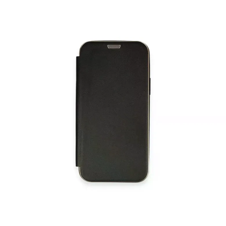 iPhone 12 Kılıf Dolpin Kapaklı - Siyah