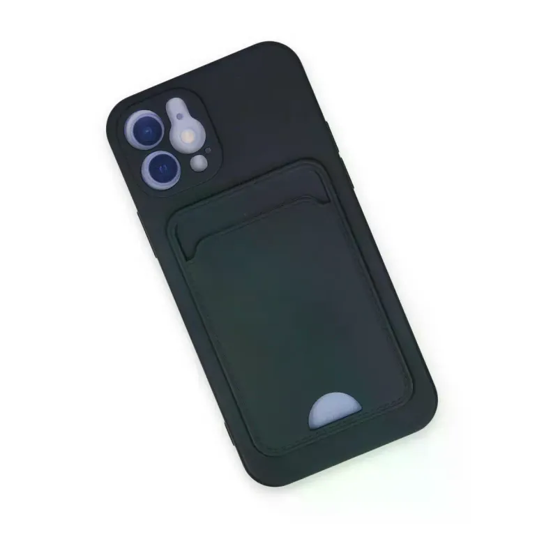 iPhone 12 Kılıf Kelvin Kartvizitli Silikon - Lacivert