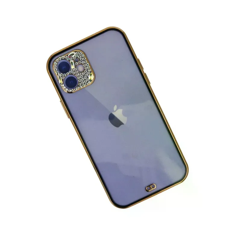 iPhone 12 Kılıf Liva Taşlı Silikon - Siyah