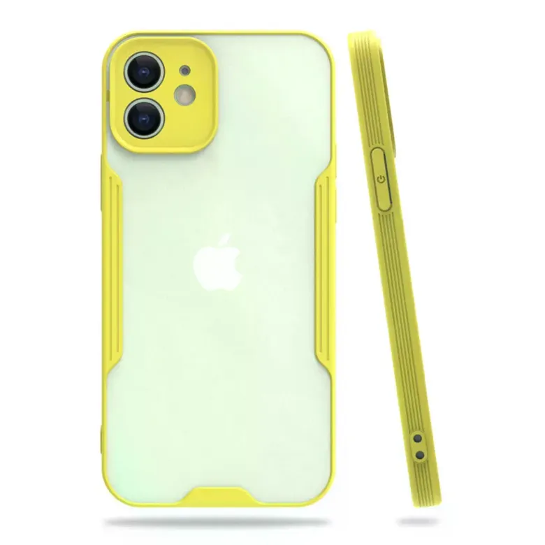İphone 12 Kılıf Platin Silikon - Sarı