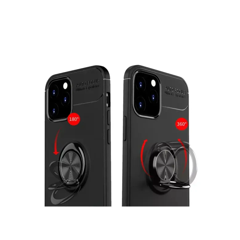 İphone 12 Kılıf Range Yüzüklü Silikon - Siyah-mavi
