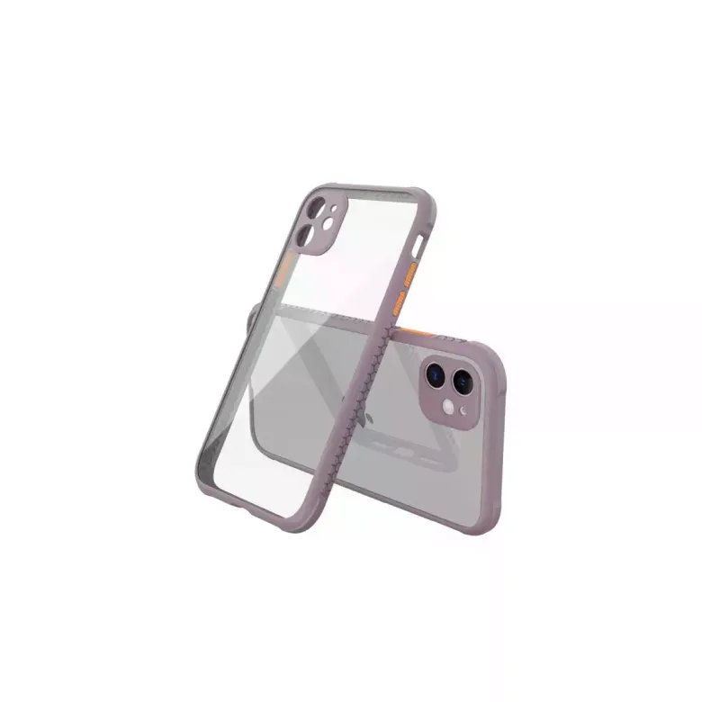 iPhone 12 Mini Kılıf Miami Şeffaf Silikon - Açık Mor
