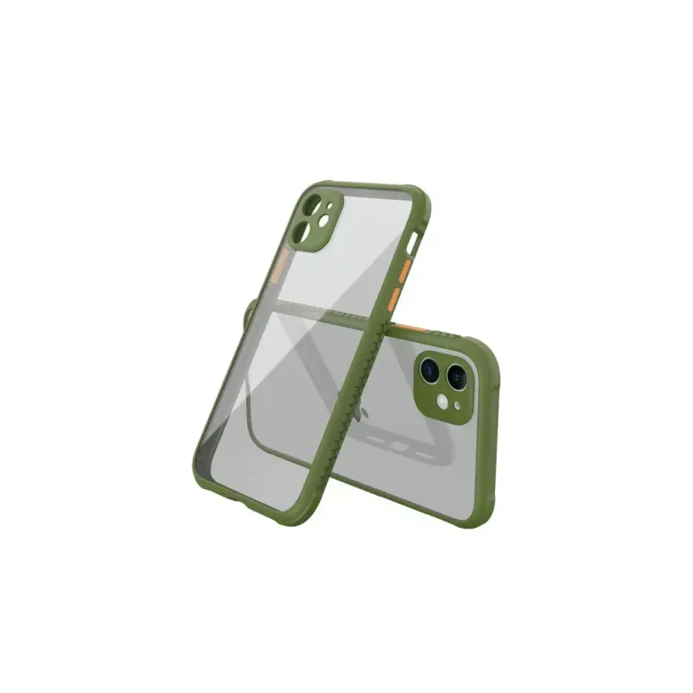 iPhone 12 Mini Kılıf Miami Şeffaf Silikon - Koyu Yeşil